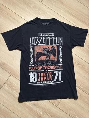 Led Zeppelin Tour of the World 1971 Tokyo Japan Vintage T-Shirt